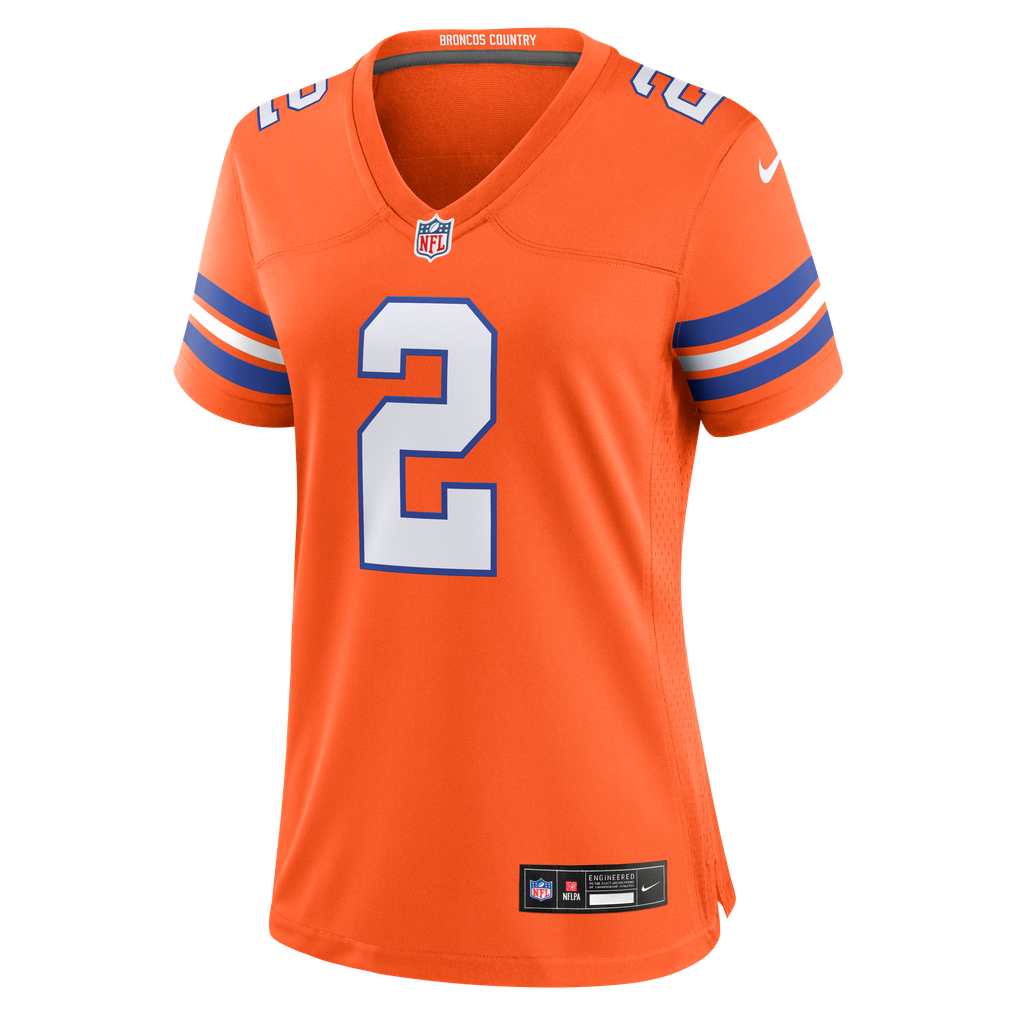 Women's Denver Broncos Patrick Surtain II Orange Mile High Collection 1977 Throwback Player Game Jersey