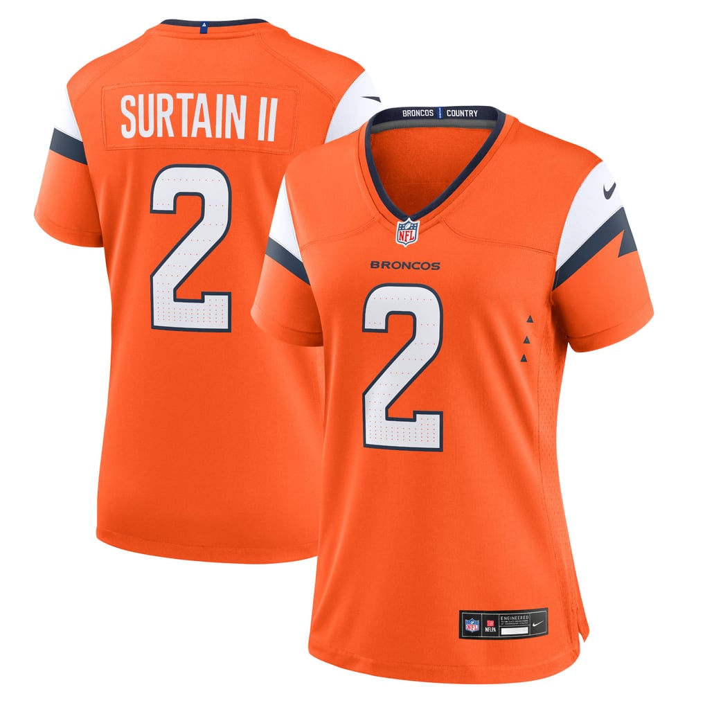 Women's Denver Broncos Patrick Surtain II Orange Team Game Jersey