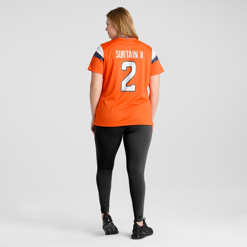 Women's Denver Broncos Patrick Surtain II Orange Team Game Jersey