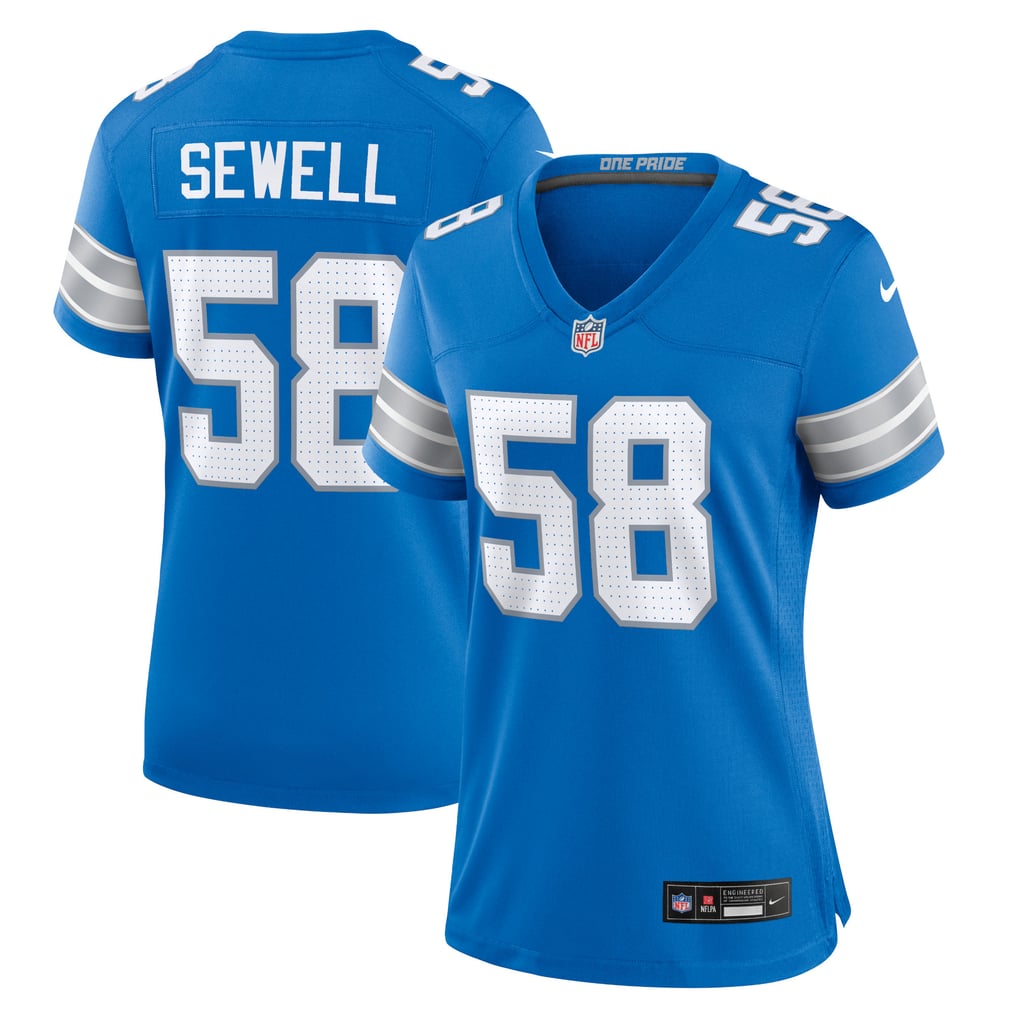 Women's Detroit Lions Penei Sewell Blue Game Jersey