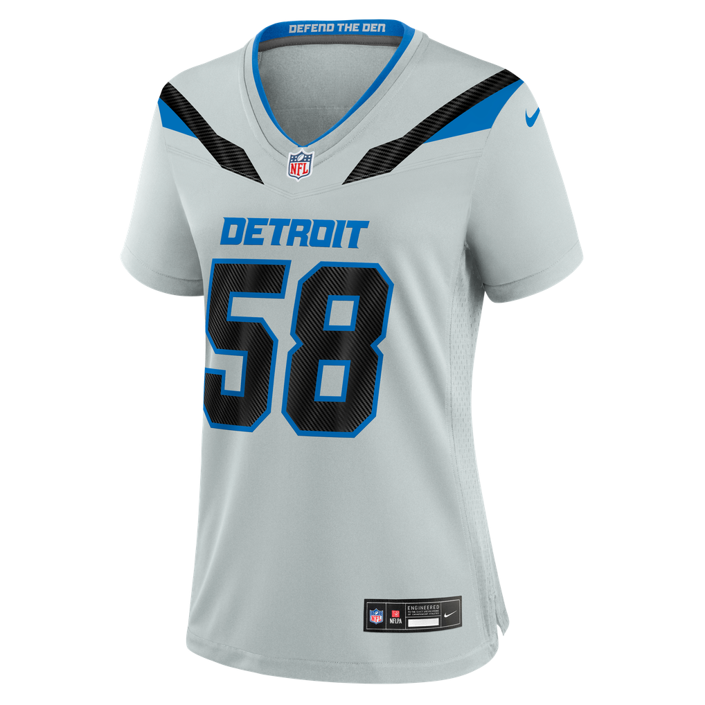 Women's Detroit Lions Penei Sewell Silver 2026 Rivalries Collection Game Jersey