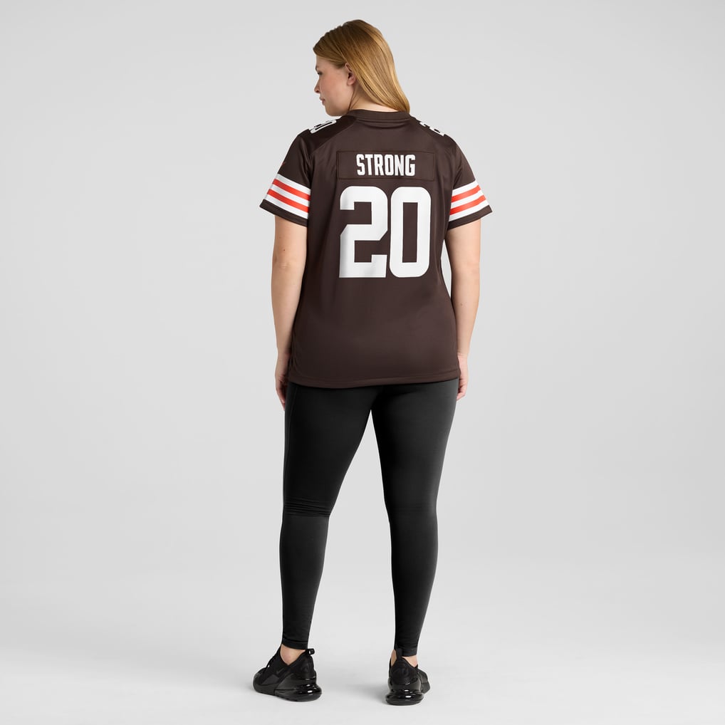 Women's Cleveland Browns Pierre Strong Jr. Brown Team Game Jersey