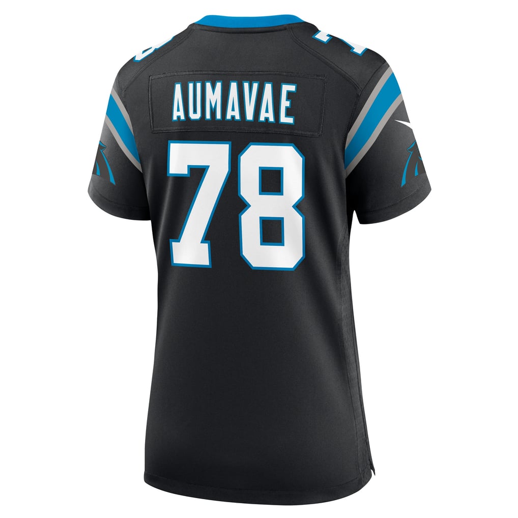 Women's Carolina Panthers Popo Aumavae Black Team Game Jersey