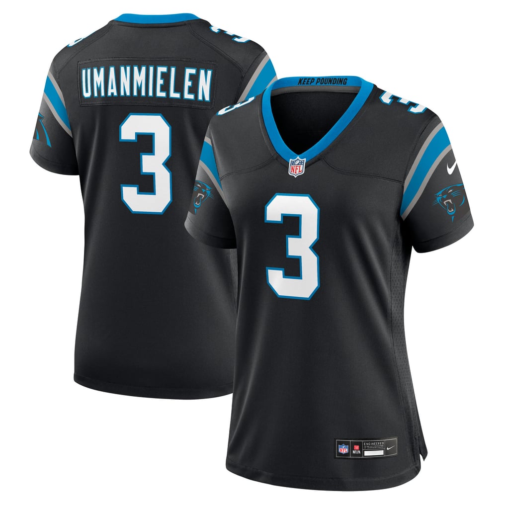 Women's Carolina Panthers Princely Umanmielen Black Team Game Jersey