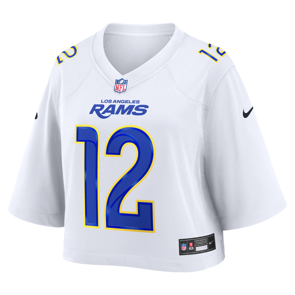 Women's Los Angeles Rams Puka Nacua White Cropped Fashion Game Jersey