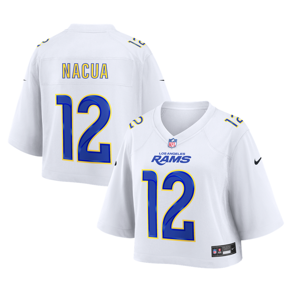 Women's Los Angeles Rams Puka Nacua White Cropped Fashion Game Jersey