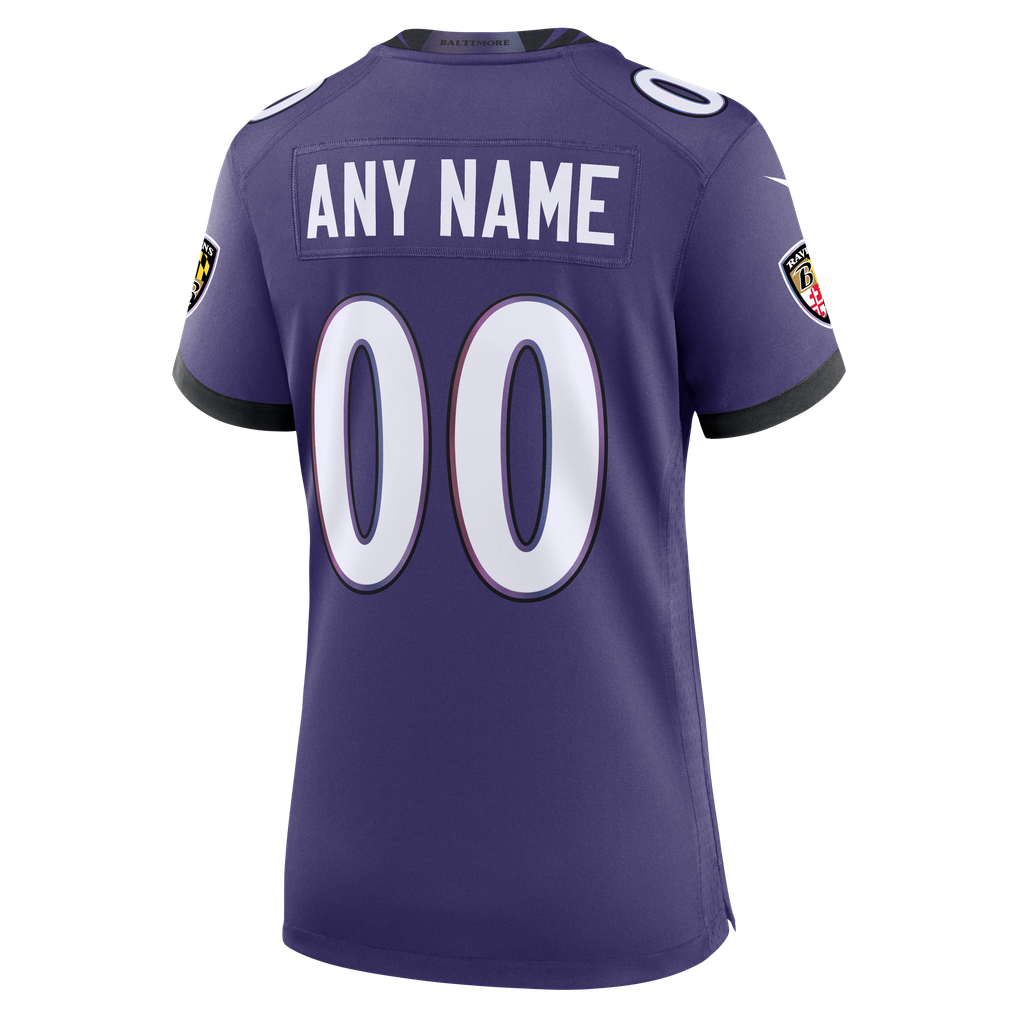 Women's Baltimore Ravens Purple Custom Game Jersey
