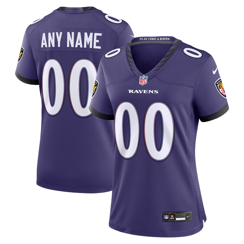 Women's Baltimore Ravens Purple Custom Game Jersey