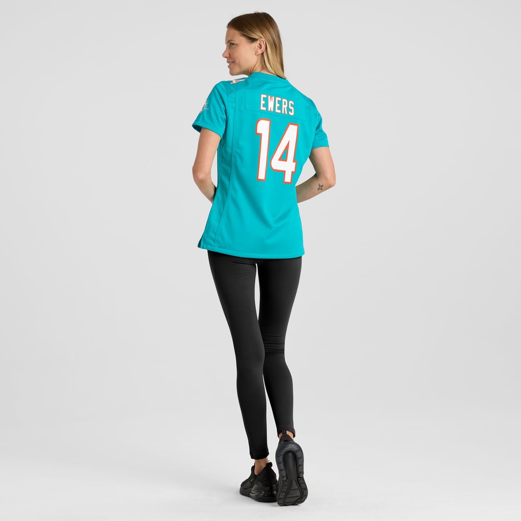 Women's Miami Dolphins Quinn Ewers Aqua Team Game Jersey