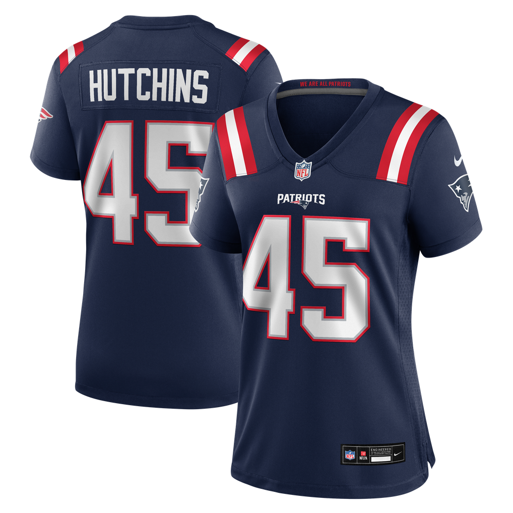 Women's New England Patriots Quintayvious Hutchins Navy Team Game Jersey