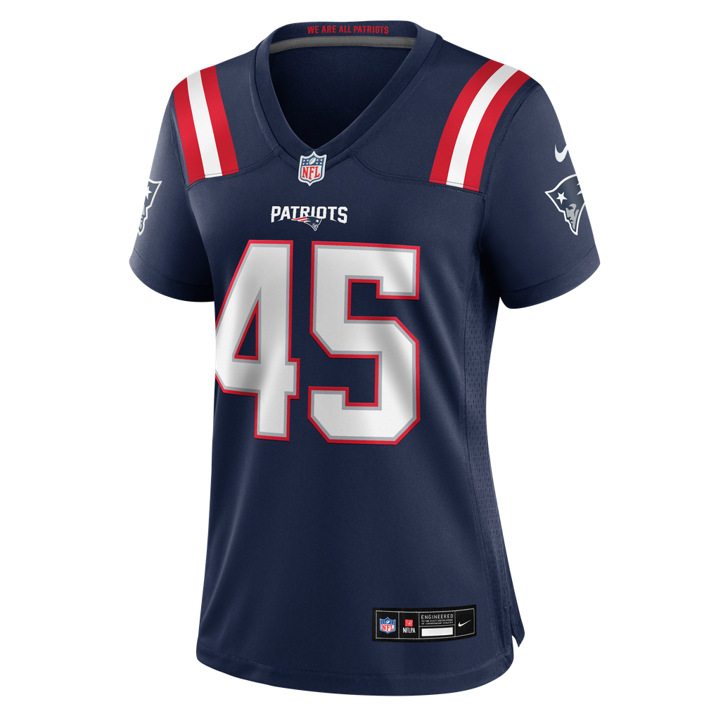 Women's New England Patriots Quintayvious Hutchins Navy Team Game Jersey