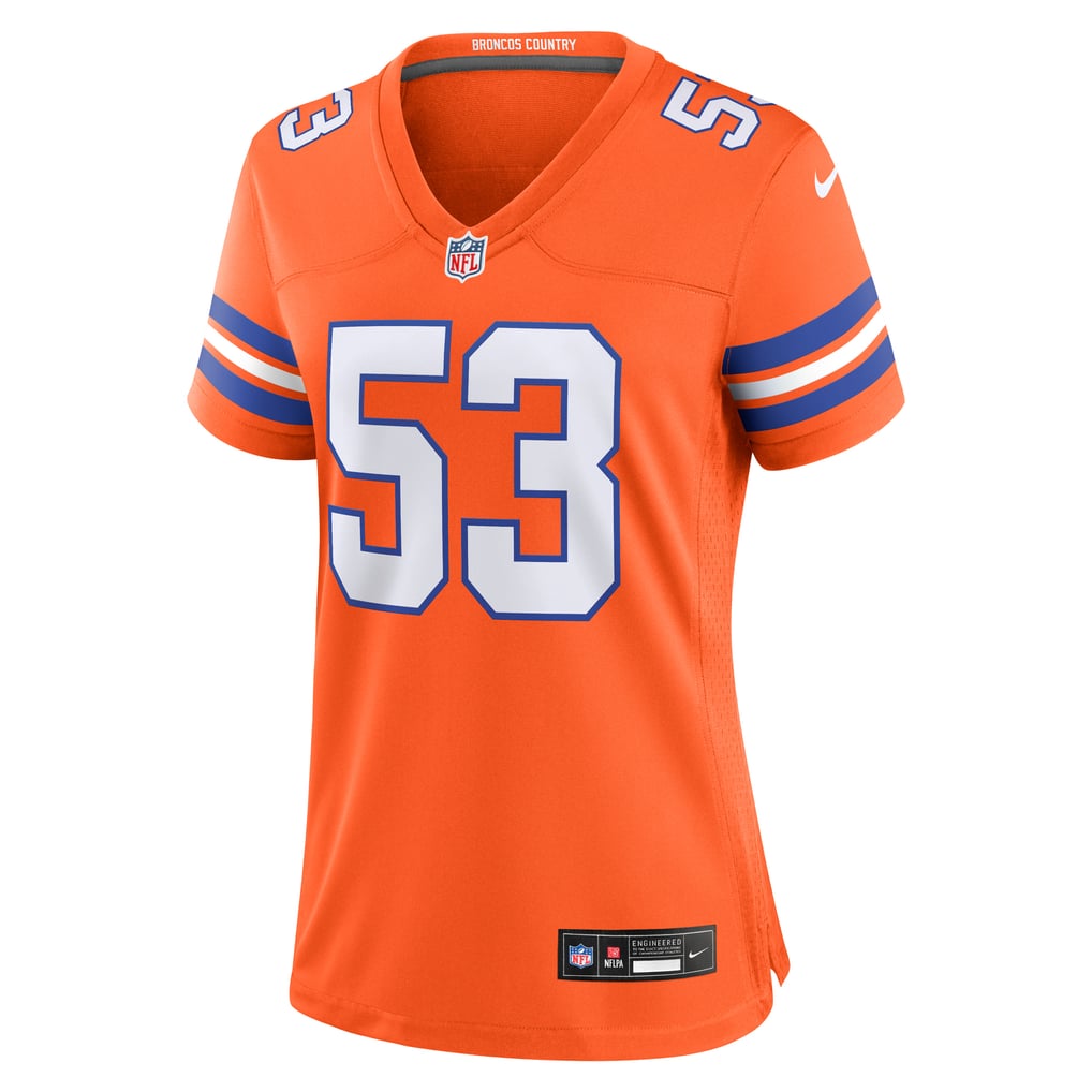 Women's Denver Broncos Randy Gradishar Orange Mile High Collection 1977 Throwback Retired Player Game Jersey
