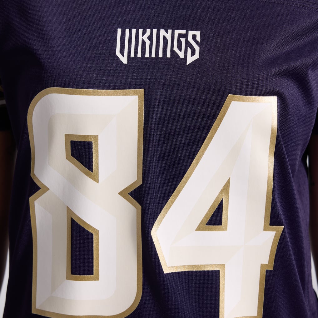 Women's Minnesota Vikings Randy Moss Purple 2026 Rivalries Collection Game Jersey