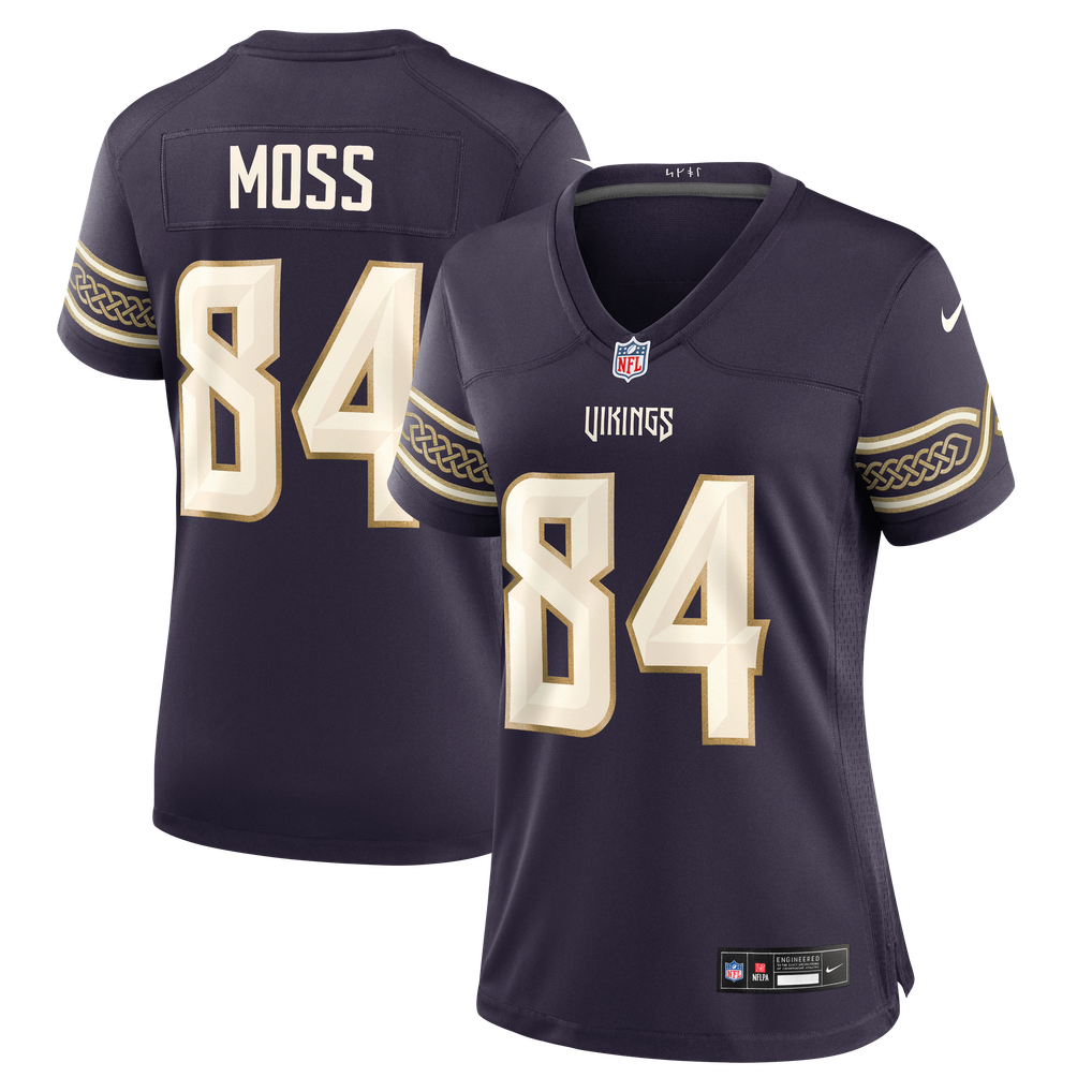 Women's Minnesota Vikings Randy Moss Purple 2026 Rivalries Collection Game Jersey