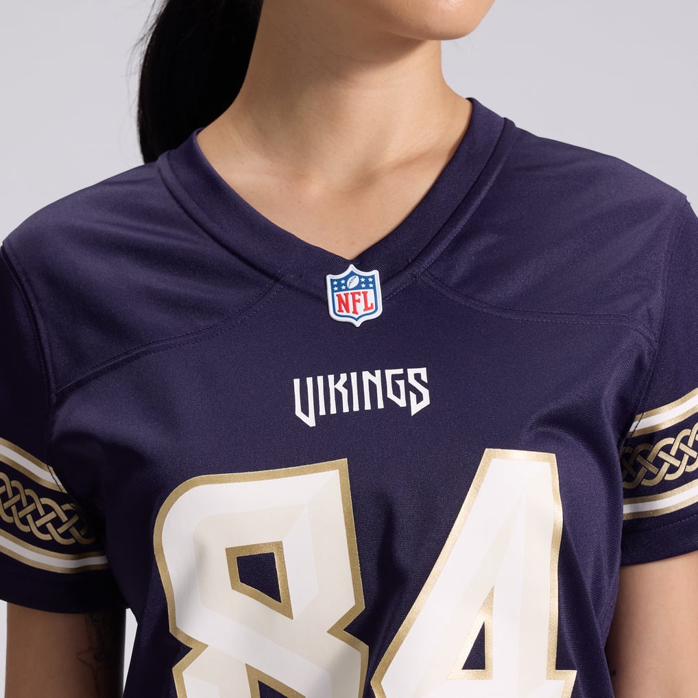 Women's Minnesota Vikings Randy Moss Purple 2026 Rivalries Collection Game Jersey