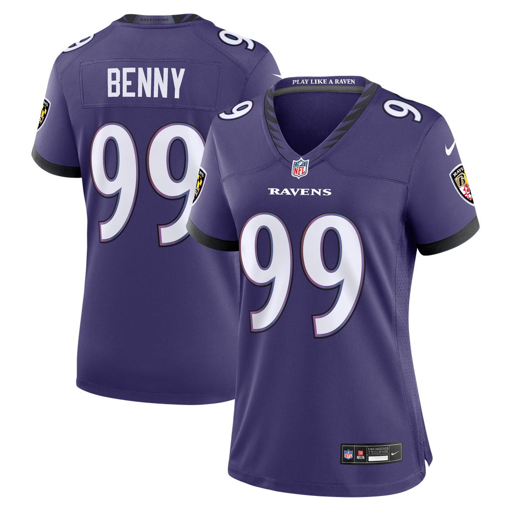 Women's Baltimore Ravens Rayshaun Benny Purple Team Game Jersey