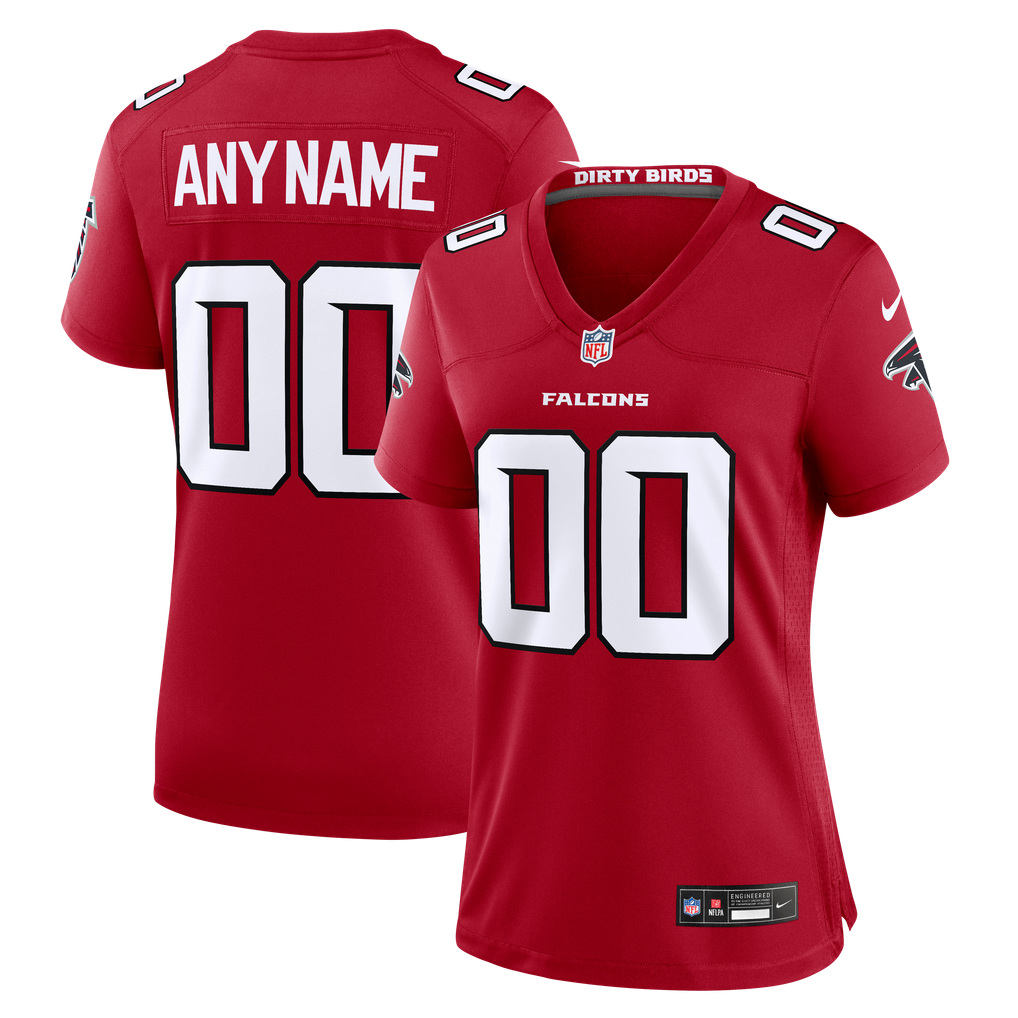 Women's Atlanta Falcons Red Custom Game Jersey