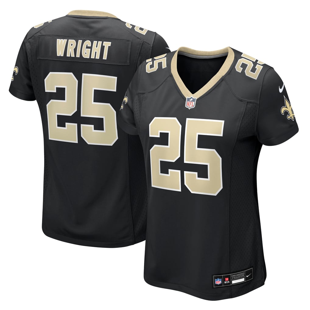 Women's New Orleans Saints Rejzohn Wright Black Team Game Jersey