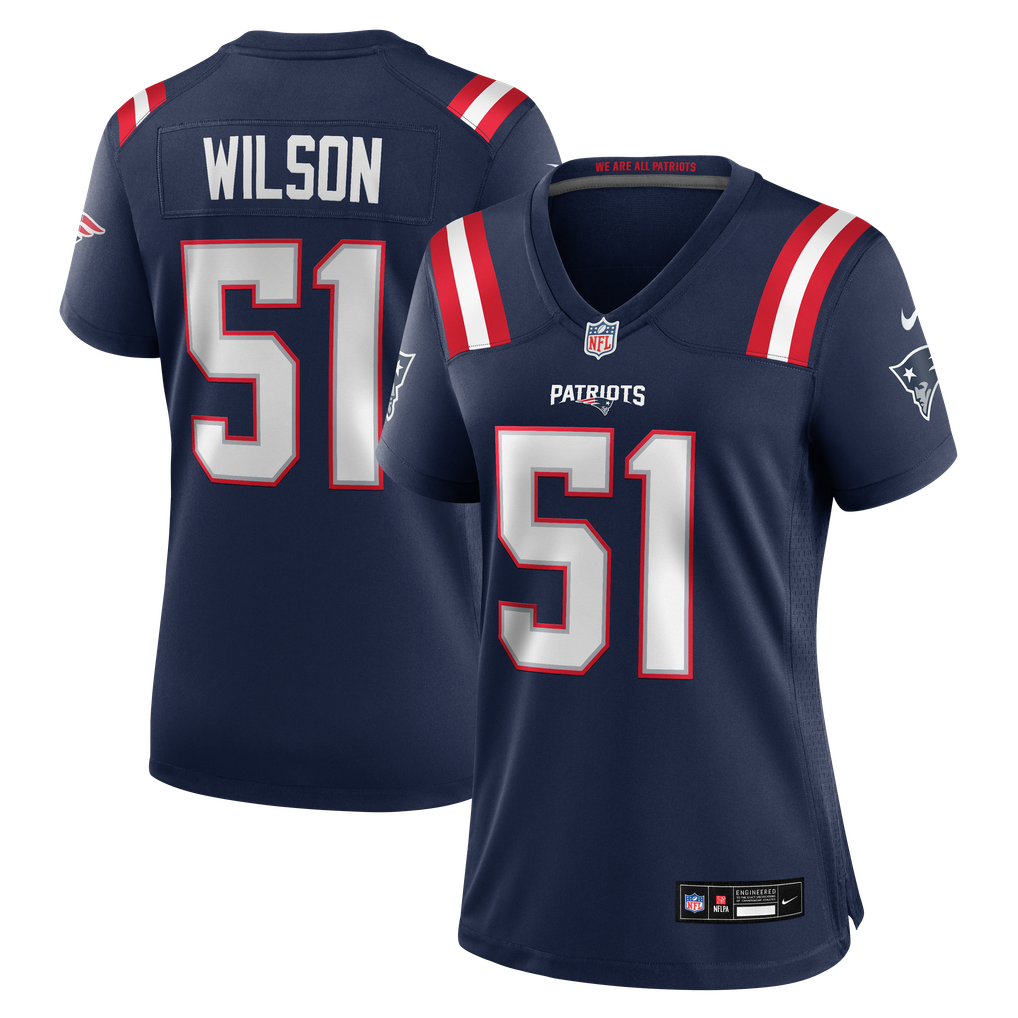 Women's New England Patriots Riley Wilson Navy Team Game Jersey