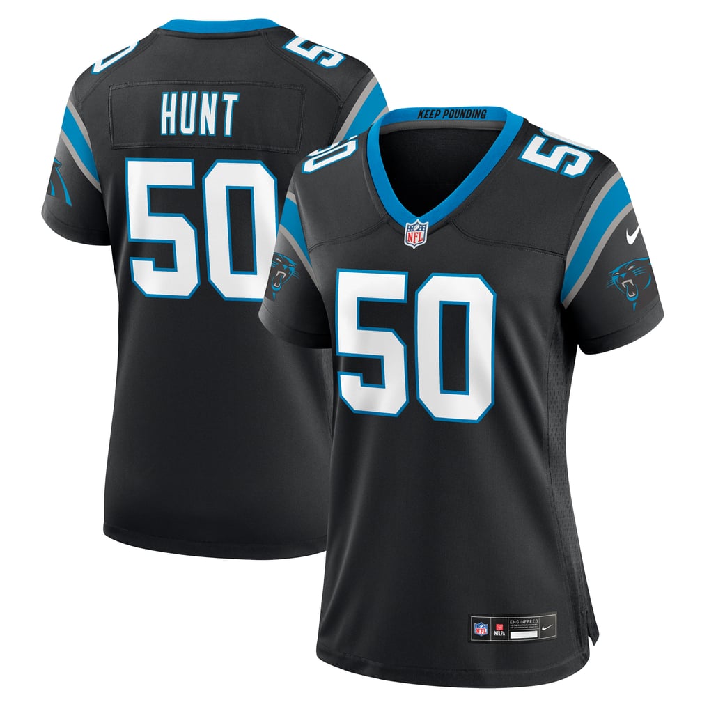 Women's Carolina Panthers Robert Hunt Black Game Jersey