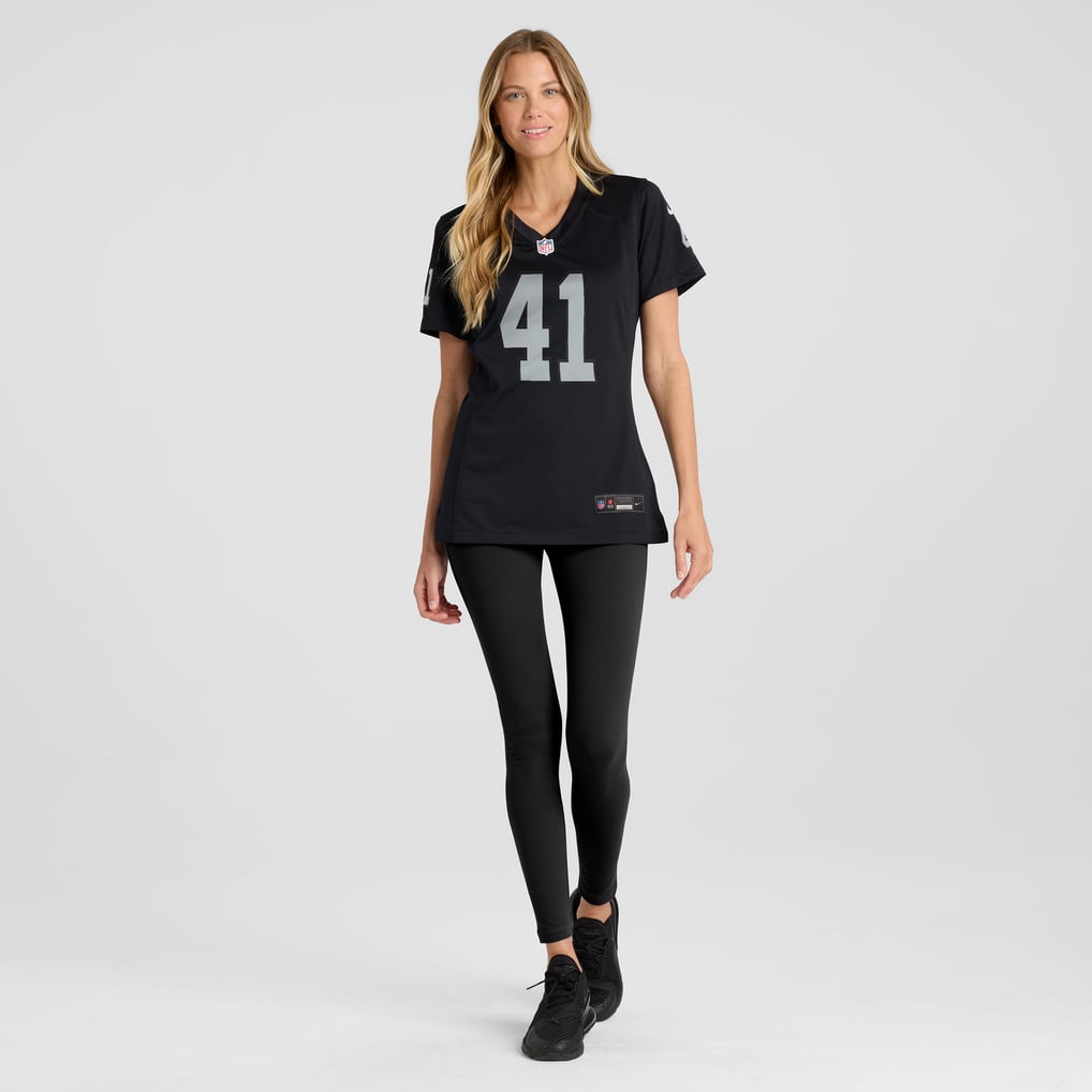 Women's Las Vegas Raiders Robert Spillane Black Game Player Jersey