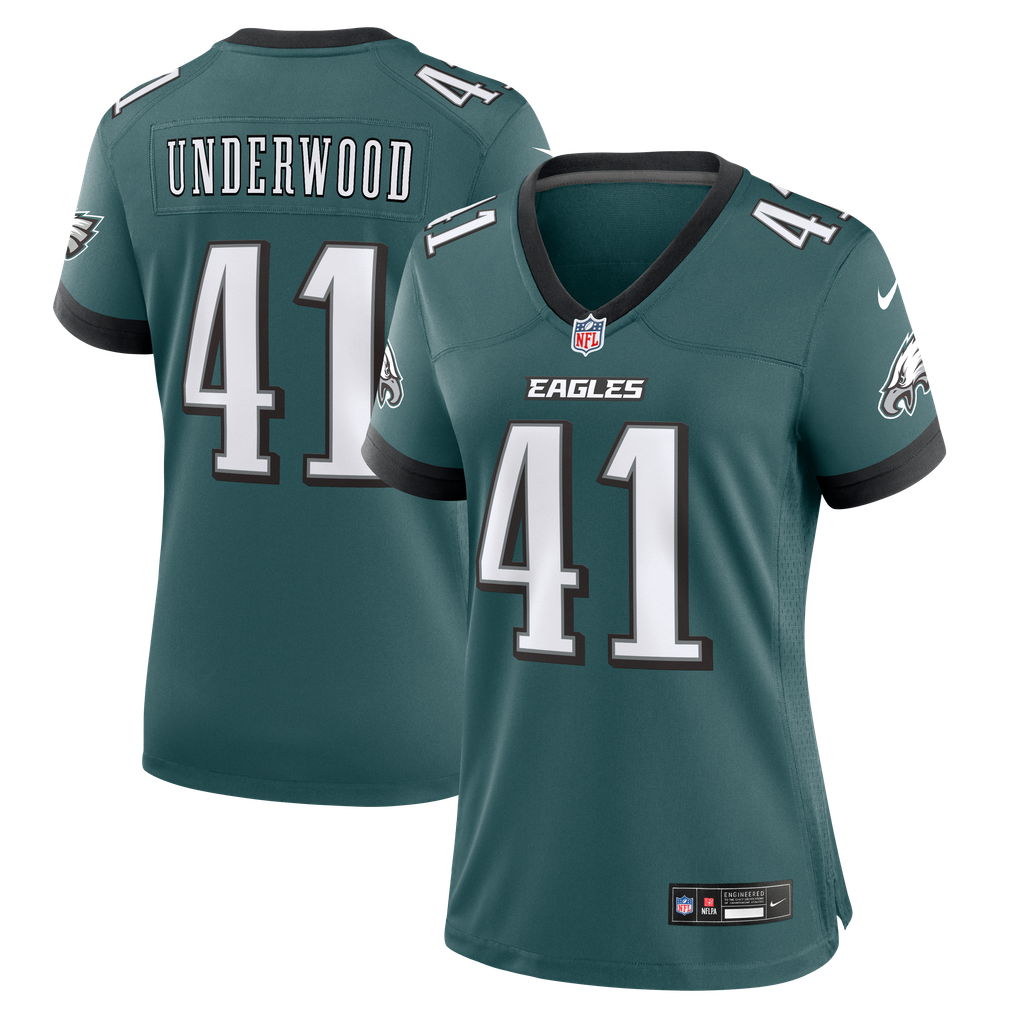 Women's Philadelphia Eagles Rocco Underwood Midnight Green Team Game Jersey