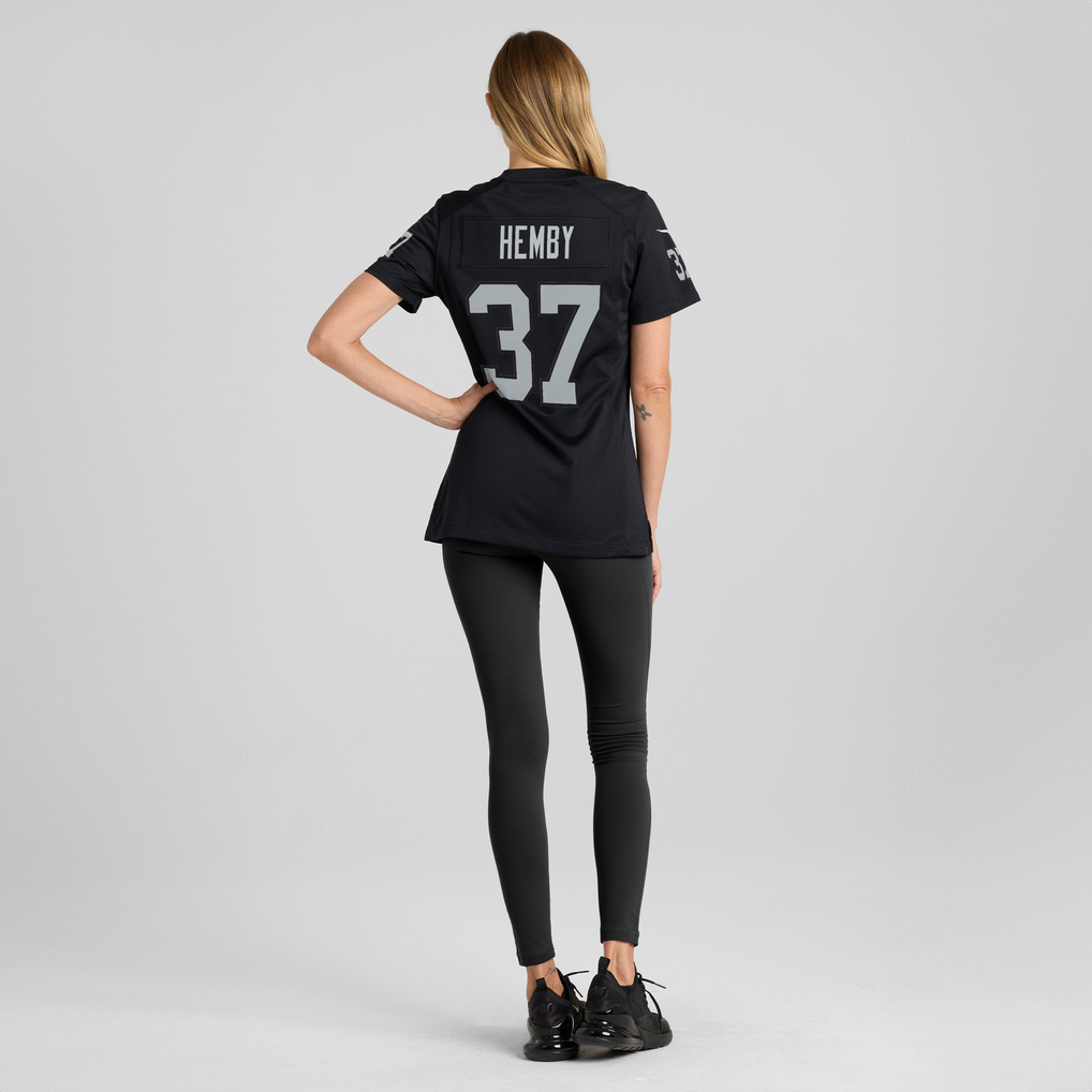 Women's Las Vegas Raiders Roman Hemby Black Team Game Jersey