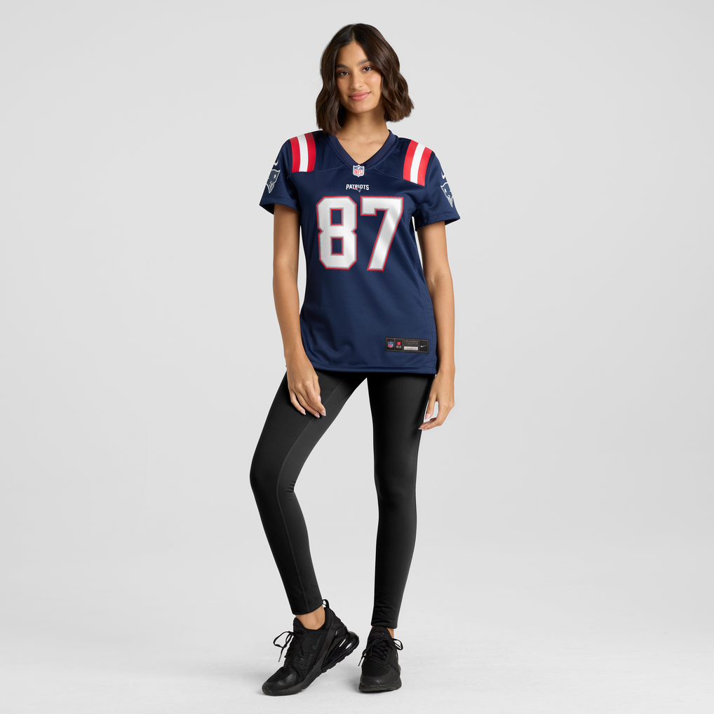 Women's New England Patriots Romeo Doubs Navy Team Game Jersey