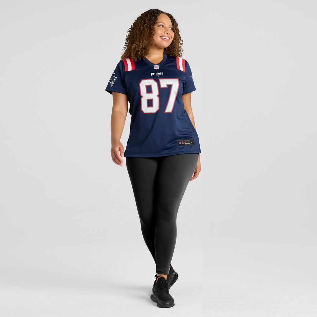 Women's New England Patriots Romeo Doubs Navy Team Game Jersey