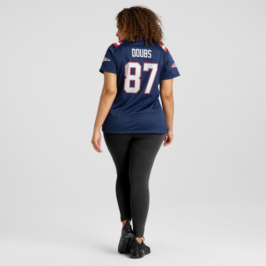 Women's New England Patriots Romeo Doubs Navy Team Game Jersey