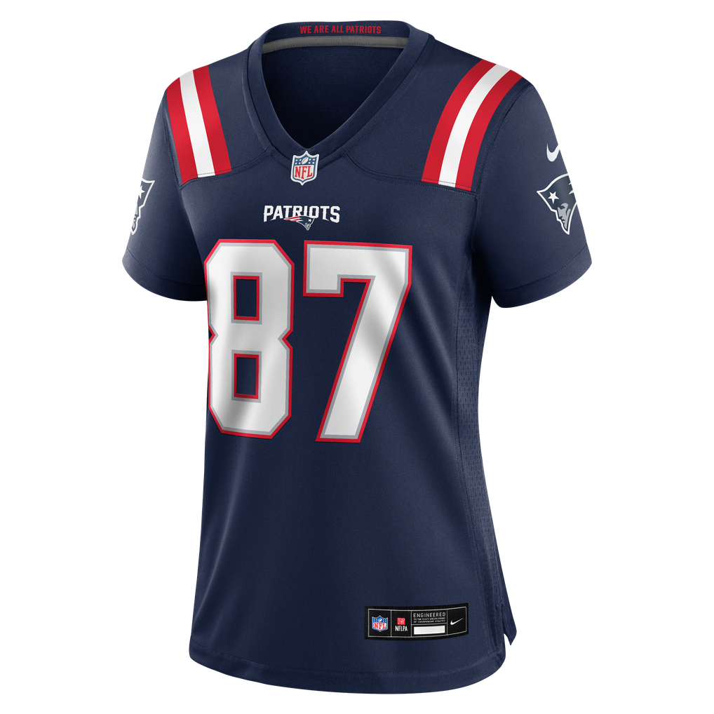 Women's New England Patriots Romeo Doubs Navy Team Game Jersey