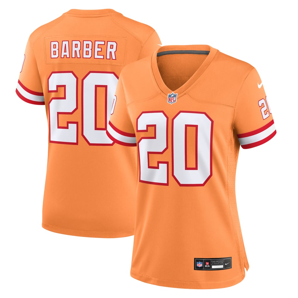 Women's Tampa Bay Buccaneers Ronde Barber Orange Throwback Game Jersey