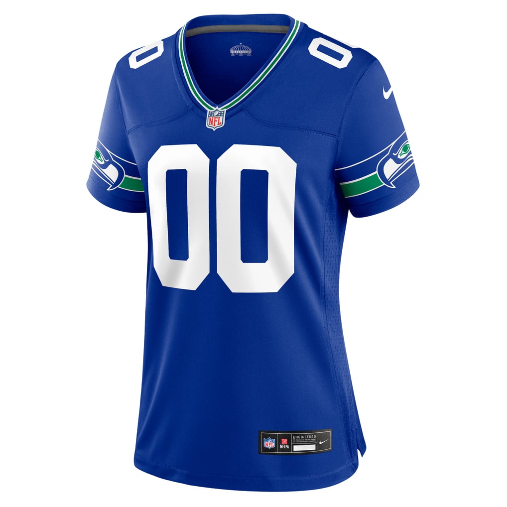 Women's Seattle Seahawks Royal Throwback Custom Jersey