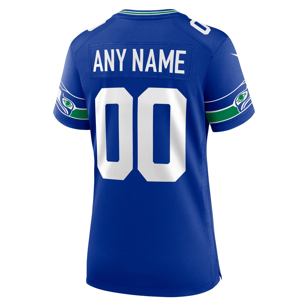 Women's Seattle Seahawks Royal Throwback Custom Jersey