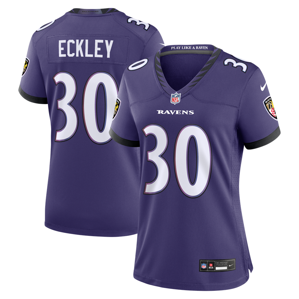 Women's Baltimore Ravens Ryan Eckley Purple Team Game Jersey