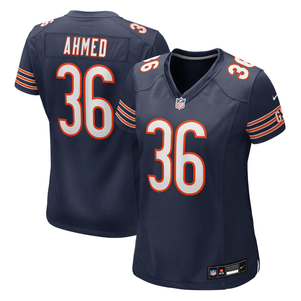 Women's Chicago Bears Salvon Ahmed Navy Team Game Jersey