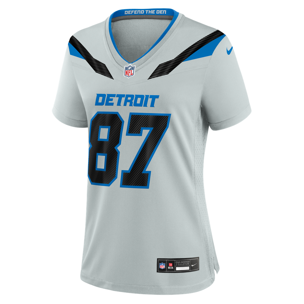 Women's Detroit Lions Sam LaPorta Silver 2026 Rivalries Collection Game Jersey