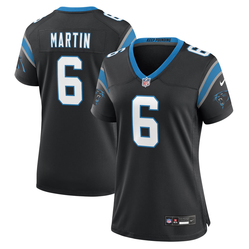 Women's Carolina Panthers Sam Martin Black Team Game Jersey