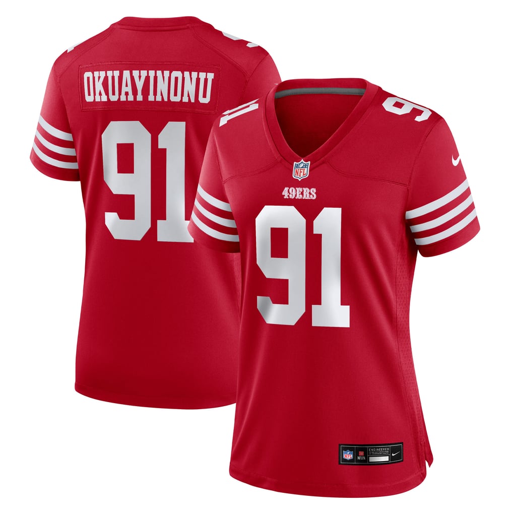 Women's San Francisco 49ers Sam Okuayinonu Scarlet Team Game Jersey