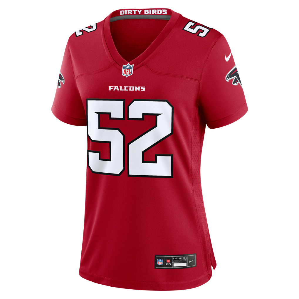 Women's Atlanta Falcons Samson Ebukam Red Team Game Jersey
