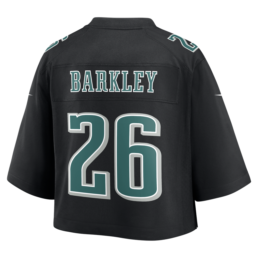 Women's Philadelphia Eagles Saquon Barkley Black Cropped Fashion Game Jersey