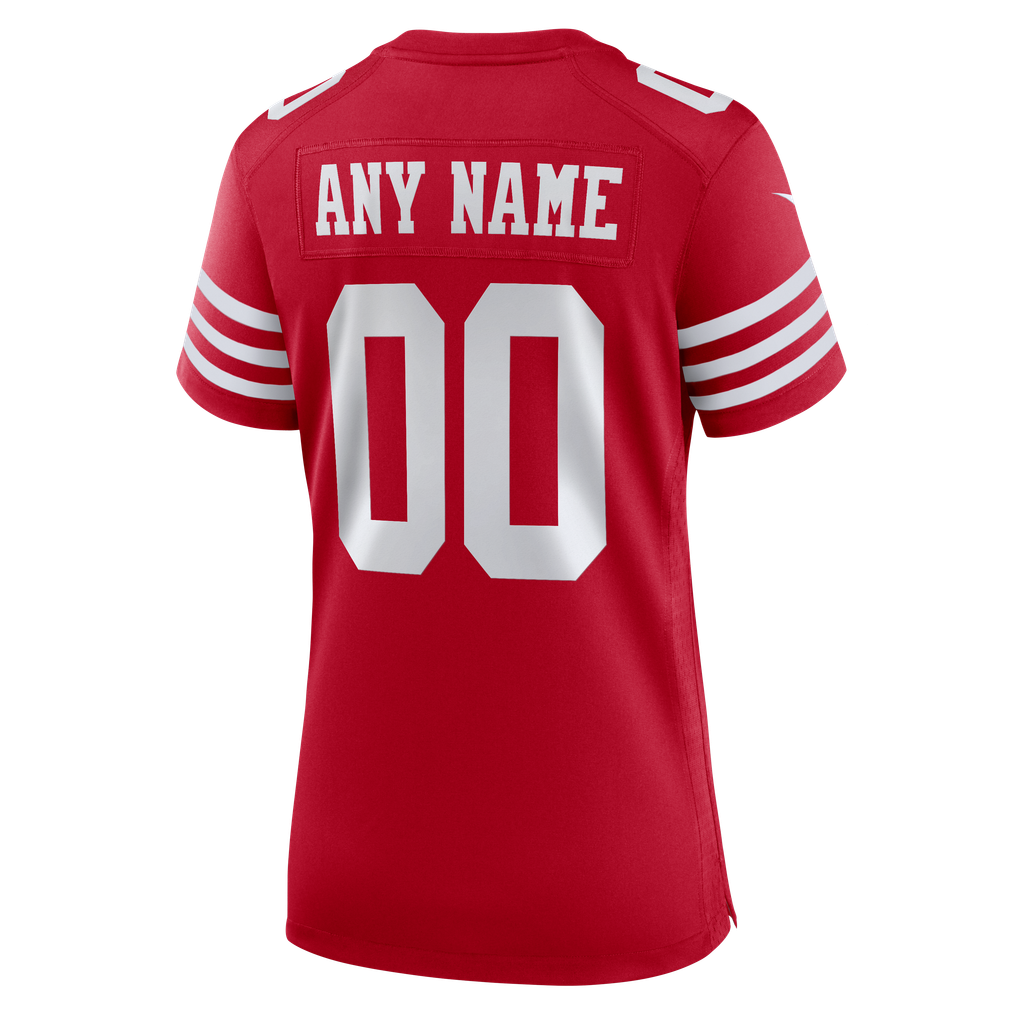 Women's San Francisco 49ers Scarlet 80th Anniversary Custom Game Jersey