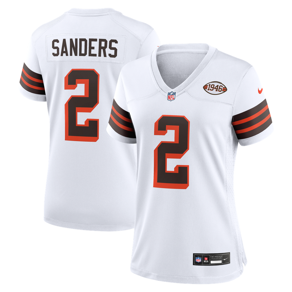 Women's Cleveland Browns Shedeur Sanders White Alternate Game Jersey