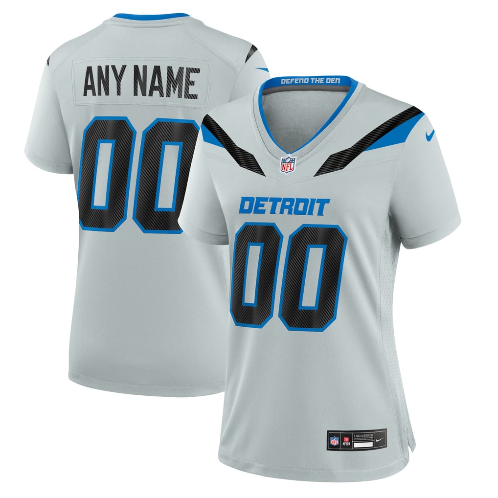 Women's Detroit Lions Silver 2026 Rivalries Collection Game Custom Jersey