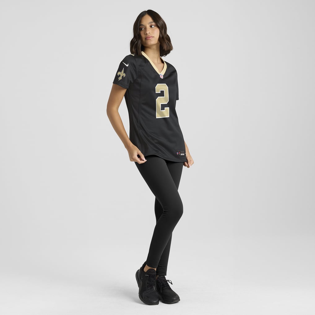 Women's New Orleans Saints Spencer Rattler Black Team Game Jersey