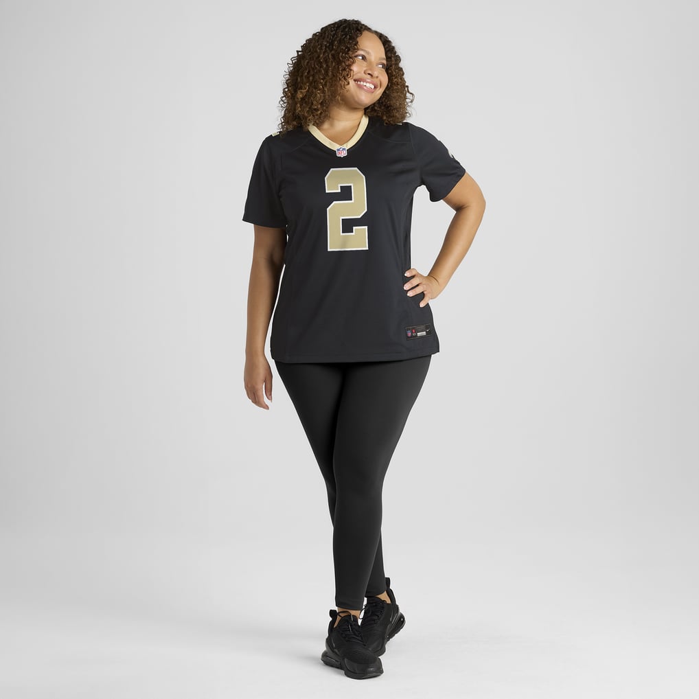 Women's New Orleans Saints Spencer Rattler Black Team Game Jersey