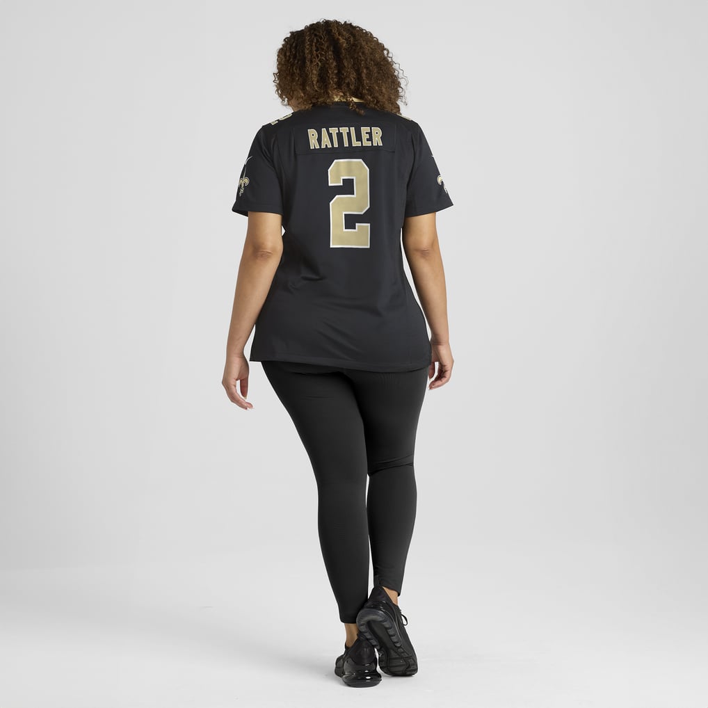Women's New Orleans Saints Spencer Rattler Black Team Game Jersey