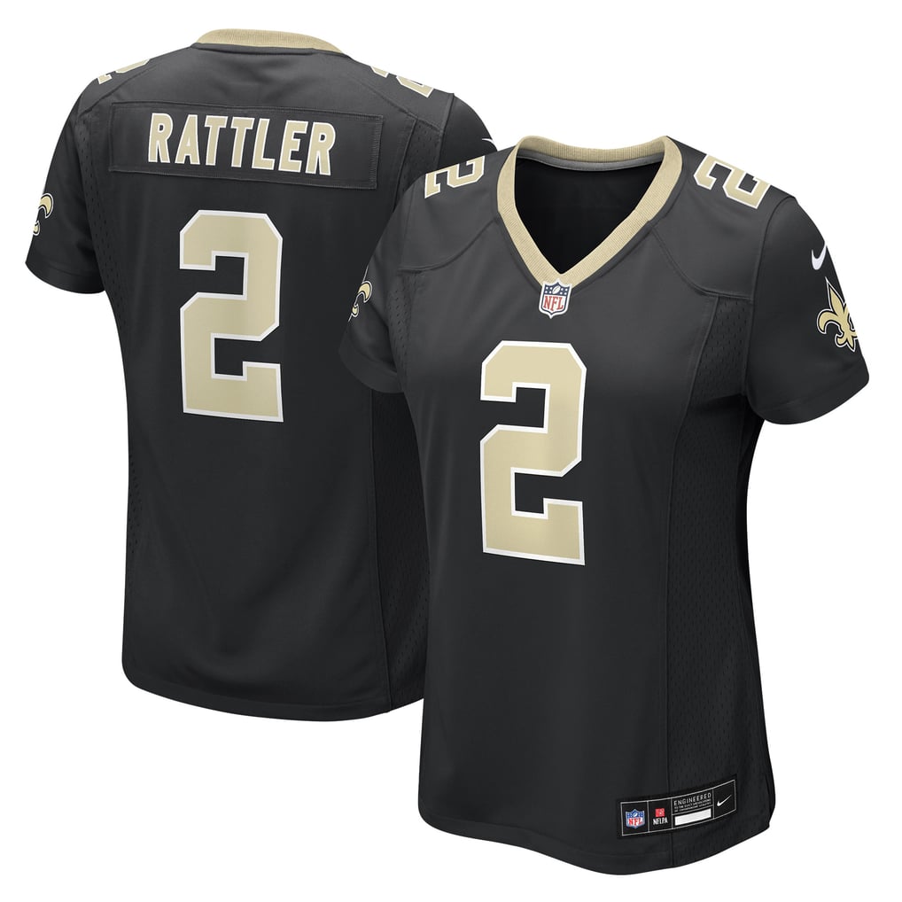 Women's New Orleans Saints Spencer Rattler Black Team Game Jersey