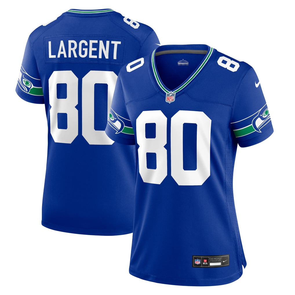 Women's Seattle Seahawks Steve Largent Royal Throwback Retired Player Game Jersey