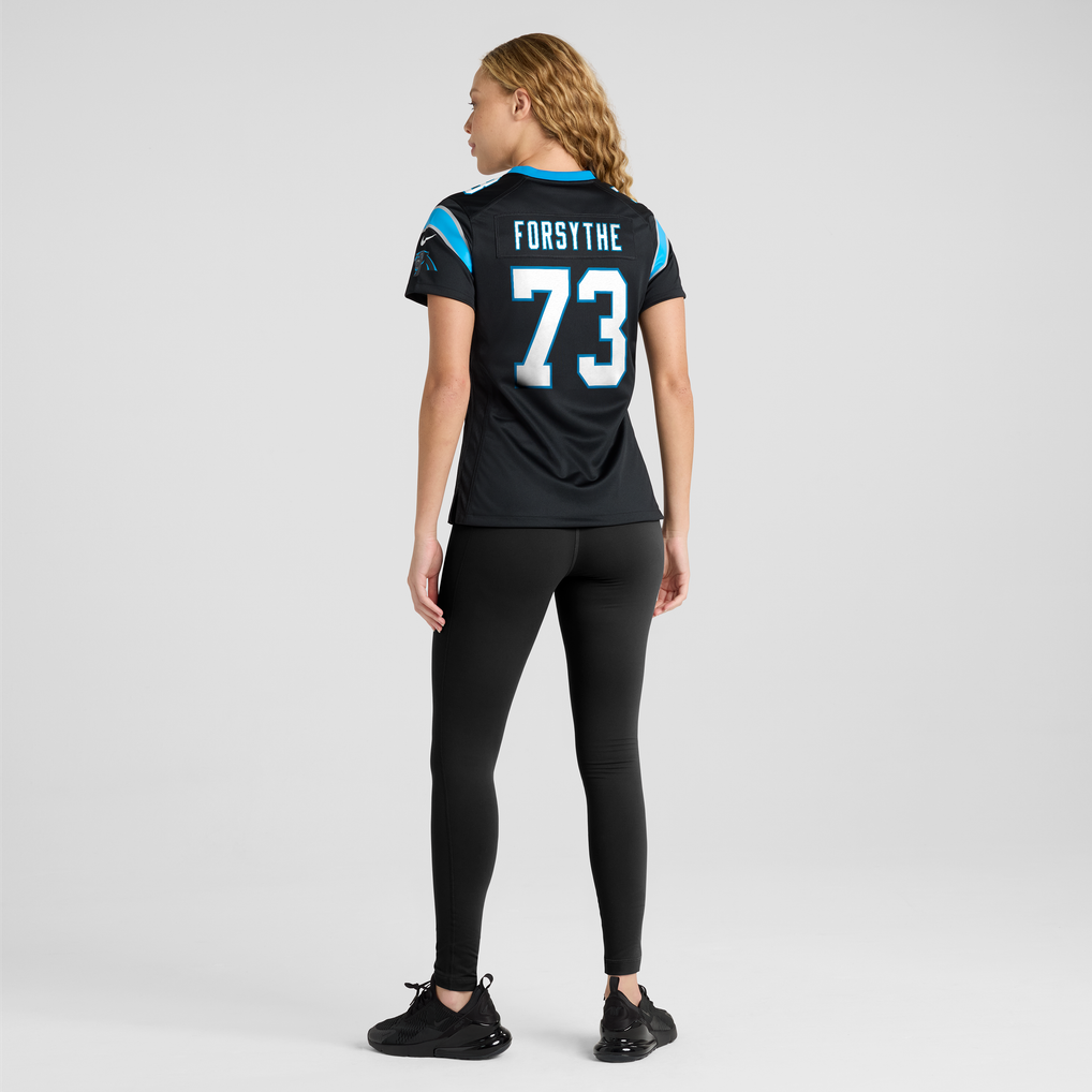 Women's Carolina Panthers Stone Forsythe Black Team Game Jersey